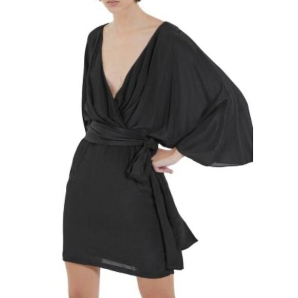 The Kooples Dresses & Skirts - THE KOOPLES Black Women's Belted Modern Kimono Dress Size S Boho Classy Cocktail